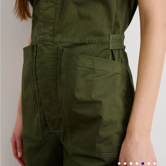 Alex Mill Olive Green Short Sleeve Jumpsuit - Picture 7 of 9